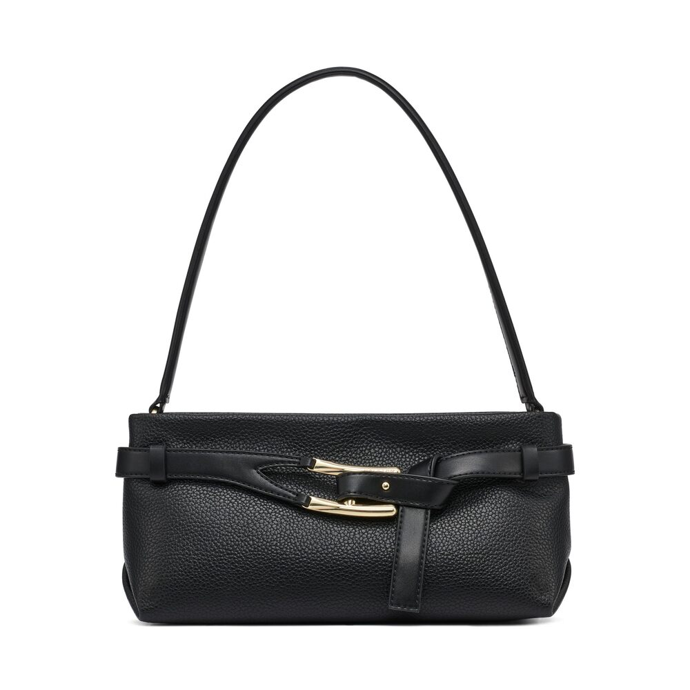 9267 H HALSTON Handbags Shoulder, Black/Gold, One Size